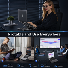 Foldable Ergonomic Riser Laptop Stand with USB Port