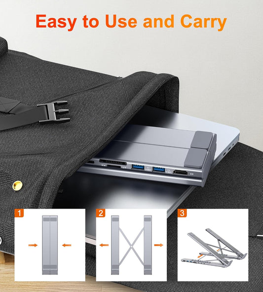 Foldable Adjustable Height Laptop Stand and Tablet Stand.