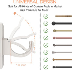 Nail-free Adjustable Rod Bracket Holders (Pack of 4)