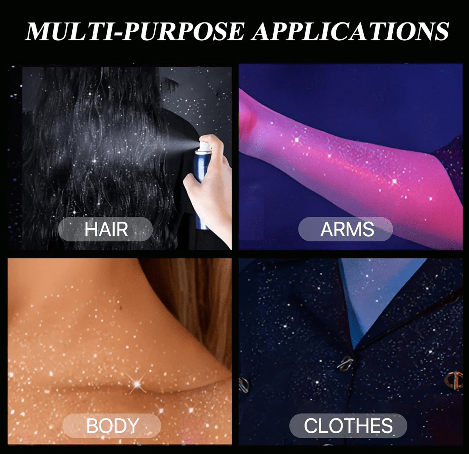 Hair and Body Glitter Color Spray (Pack Of 2)