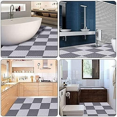Plastic Bath Mat with Drain Holes and Drainage (Pack of 6)