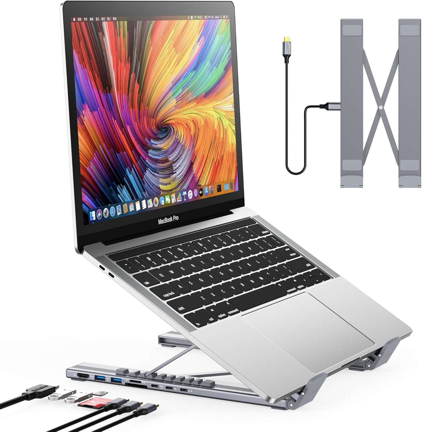 Foldable Adjustable Height Laptop Stand and Tablet Stand.